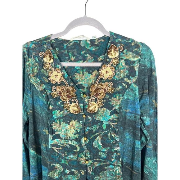 Soft surroundings button up embellished‎ top - Picture 4 of 7